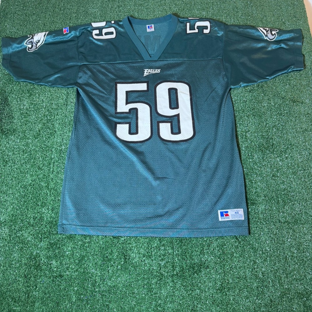 Vintage Russell Athletic Philadelphia Eagles Mike Mamula 59 Jersey Mens 48 Green